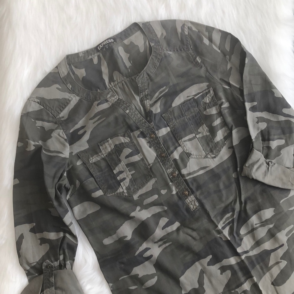 NWOT [express] camo shirt dress